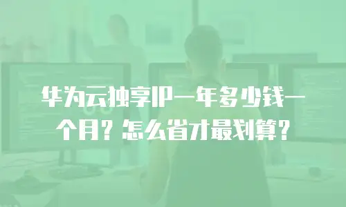 华为云独享IP一年多少钱一个月？怎么省才最划算？