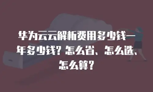 华为云云解析费用多少钱一年多少钱？怎么省、怎么选、怎么算？