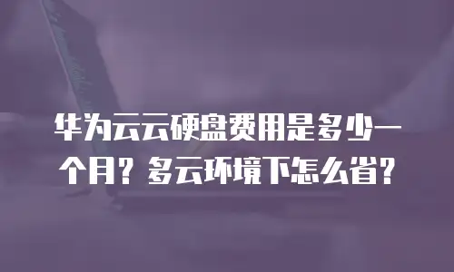 华为云云硬盘费用是多少一个月？多云环境下怎么省？