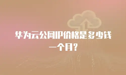 华为云公网IP价格是多少钱一个月？