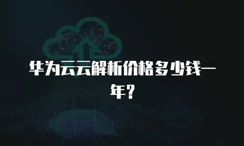 华为云云解析价格多少钱一年？