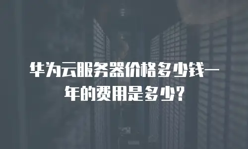 华为云服务器价格多少钱一年的费用是多少？