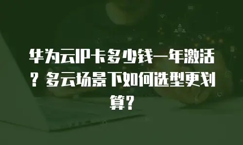 华为云IP卡多少钱一年激活？多云场景下如何选型更划算？