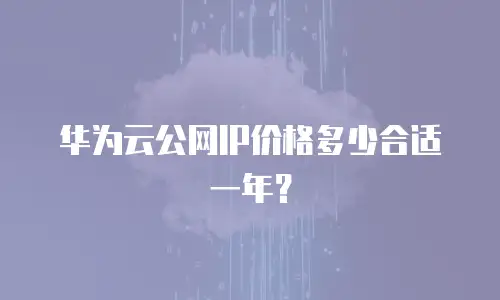 华为云公网IP价格多少合适一年？