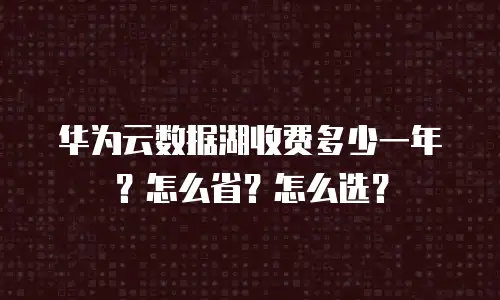 华为云数据湖收费多少一年？怎么省？怎么选？