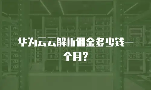 华为云云解析佣金多少钱一个月？