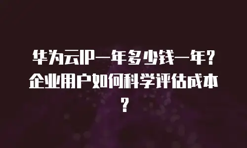 华为云IP一年多少钱一年？企业用户如何科学评估成本？