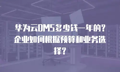 华为云DMS多少钱一年的？企业如何根据预算和业务选择？