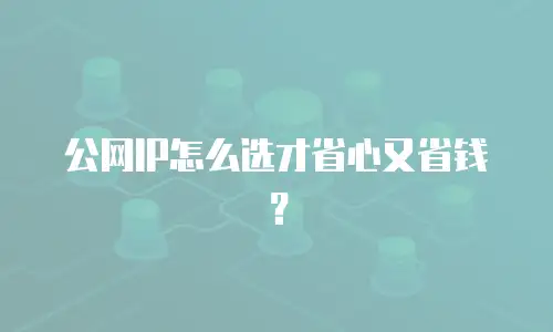 公网IP怎么选才省心又省钱？