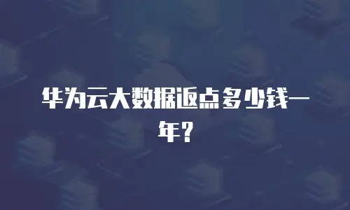 华为云大数据返点多少钱一年？