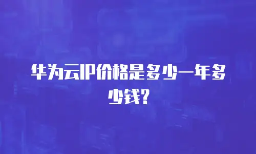 华为云IP价格是多少一年多少钱？