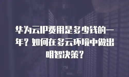 华为云IP费用是多少钱的一年？如何在多云环境中做出明智决策？