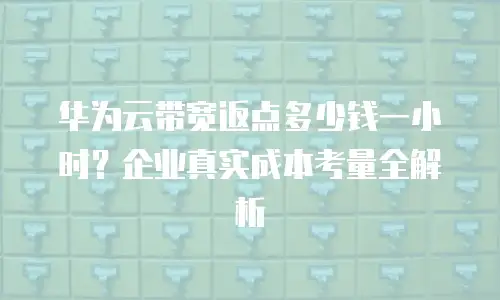 华为云带宽返点多少钱一小时？企业真实成本考量全解析