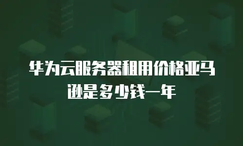 华为云服务器租用价格亚马逊是多少钱一年