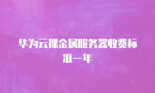 华为云裸金属服务器收费标准一年