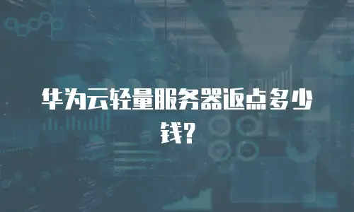 华为云轻量服务器返点多少钱？
