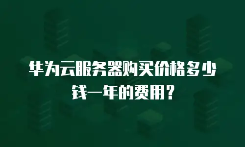 华为云服务器购买价格多少钱一年的费用？