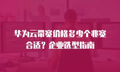 华为云带宽价格多少个兆宽合适？企业选型指南