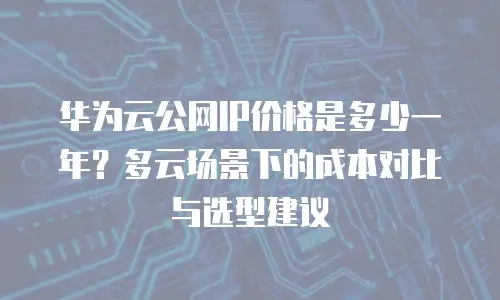 华为云公网IP价格是多少一年？多云场景下的成本对比与选型建议