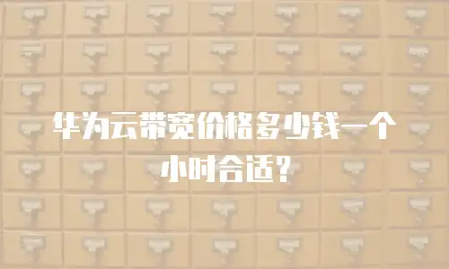 华为云带宽价格多少钱一个小时合适？