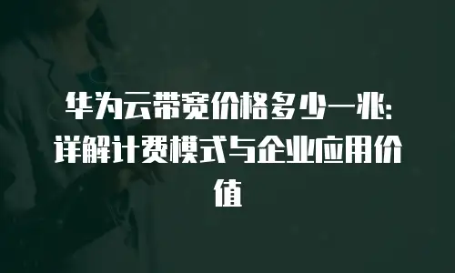 华为云带宽价格多少一兆：详解计费模式与企业应用价值
