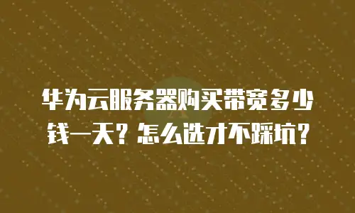 华为云服务器购买带宽多少钱一天？怎么选才不踩坑？
