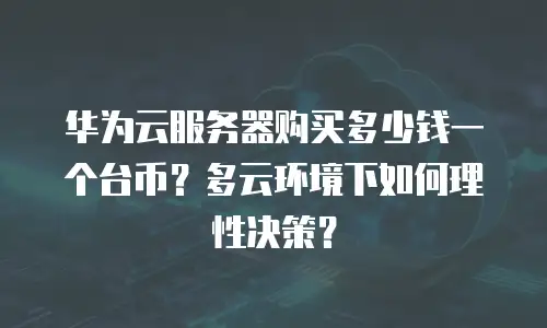 华为云服务器购买多少钱一个台币？多云环境下如何理性决策？