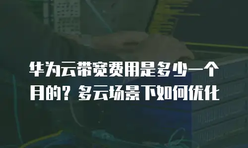 华为云带宽费用是多少一个月的？多云场景下如何优化
