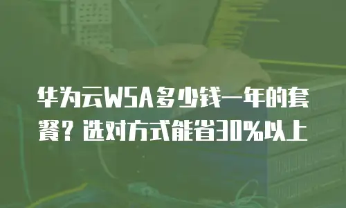 华为云WSA多少钱一年的套餐？选对方式能省30%以上