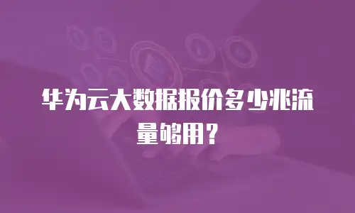 华为云大数据报价多少兆流量够用？