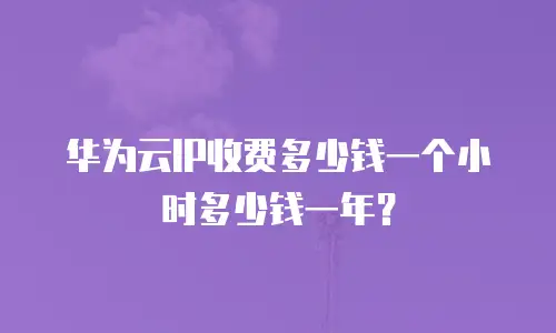 华为云IP收费多少钱一个小时多少钱一年？