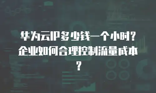 华为云IP多少钱一个小时？企业如何合理控制流量成本？