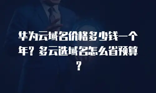 华为云域名价格多少钱一个年？多云选域名怎么省预算？