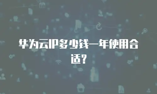 华为云IP多少钱一年使用合适？