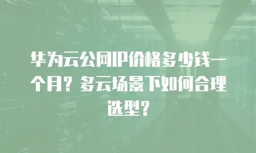 华为云公网IP价格多少钱一个月？多云场景下如何合理选型？