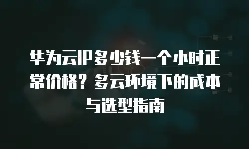 华为云IP多少钱一个小时正常价格？多云环境下的成本与选型指南