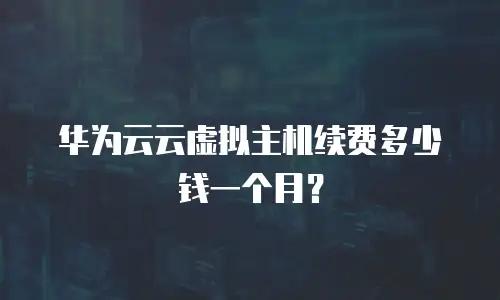 华为云云虚拟主机续费多少钱一个月？