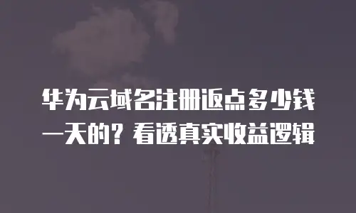 华为云域名注册返点多少钱一天的？看透真实收益逻辑