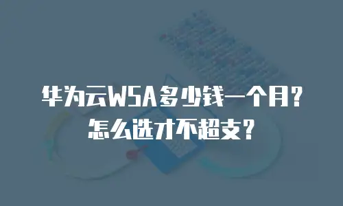 华为云WSA多少钱一个月？怎么选才不超支？