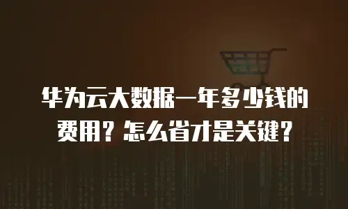 华为云大数据一年多少钱的费用？怎么省才是关键？