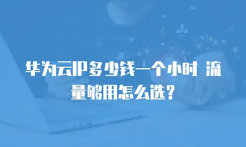 华为云IP多少钱一个小时 流量够用怎么选？