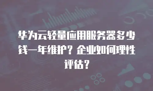 华为云轻量应用服务器多少钱一年维护？企业如何理性评估？