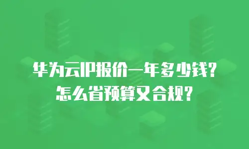华为云IP报价一年多少钱？怎么省预算又合规？