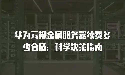 华为云裸金属服务器续费多少合适：科学决策指南