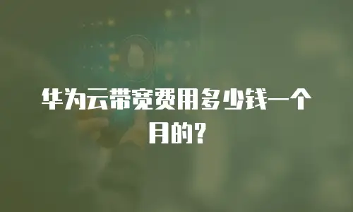 华为云带宽费用多少钱一个月的？