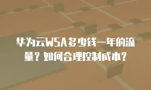华为云WSA多少钱一年的流量？如何合理控制成本？