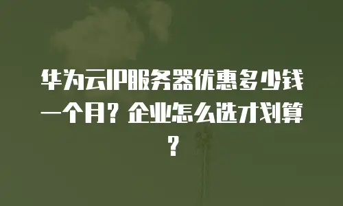 华为云IP服务器优惠多少钱一个月？企业怎么选才划算？