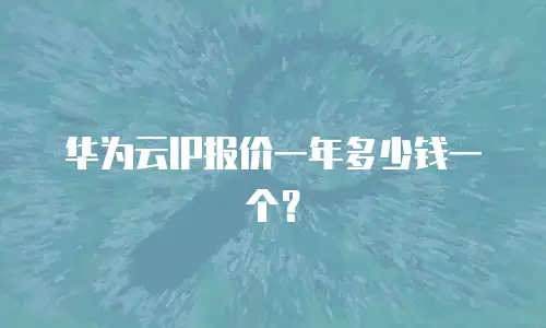 华为云IP报价一年多少钱一个？