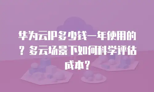 华为云IP多少钱一年使用的？多云场景下如何科学评估成本？