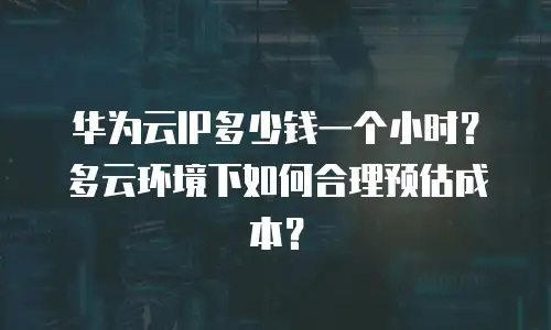 华为云IP多少钱一个小时？多云环境下如何合理预估成本？
